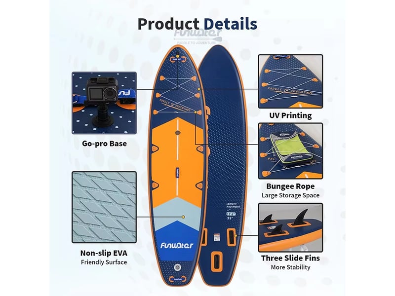 Planche de SUP Funwater SUPFW43B - 350x89x15cm 180kg - Conforama E