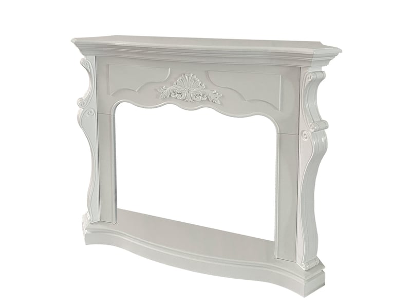  Paris - cadre de cheminée 123 x 100 x 39 cm, revêtement décoratif en mdf blanc  - Conforama C