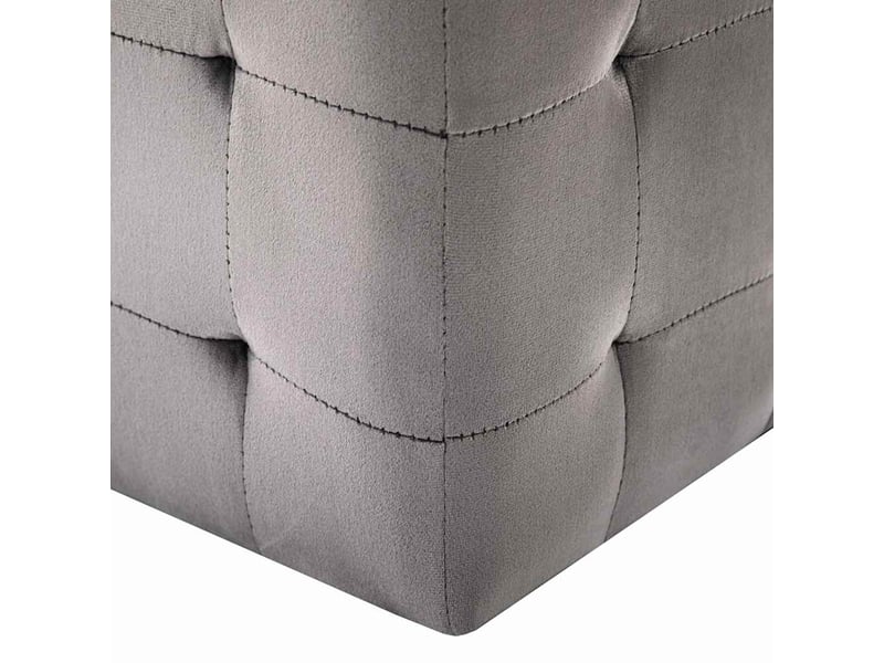  Lot de 2 tables de chevet - cabinet de chevet - table de nuit gris 30x30x30 cm tissu velours  - Conforama D