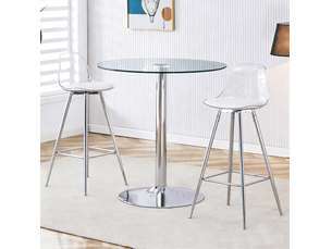Ensemble table rond(e) 0 banc(s)  2 tabouret(s) inclu(s) MEUBLIV  