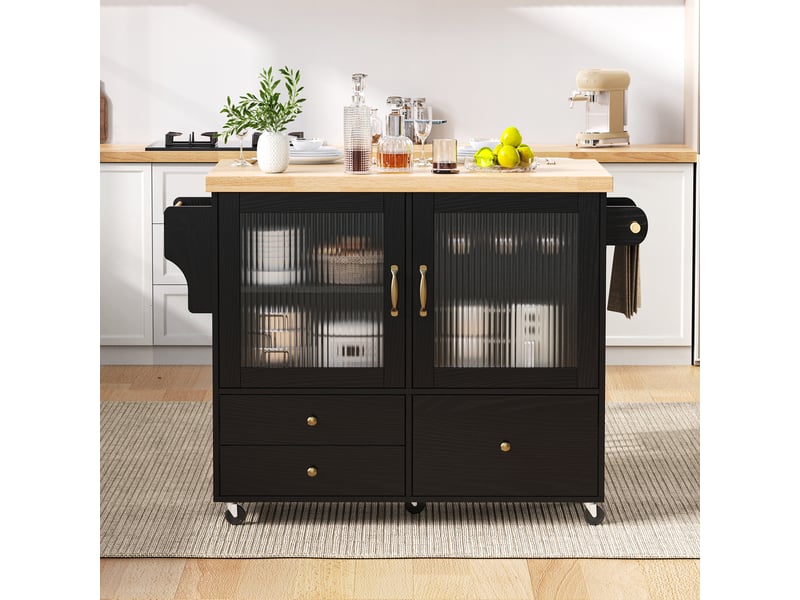  Desserte 2 portes 3 tiroirs coloris noir mdf desserte noir - Conforama B