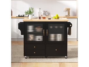 Desserte 2 portes 3 tiroirs coloris noir mdf