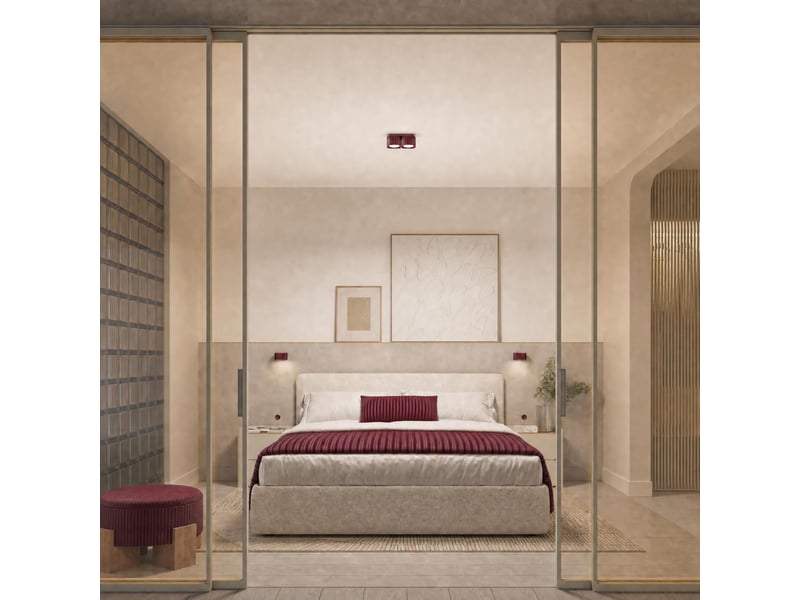  Plafonnier riff 2 bordeaux gx53 aluminium moderne 8x20.5x10cm SL.3075 - Conforama B