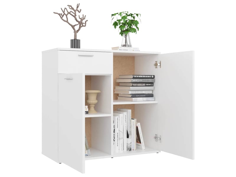  Buffet - bahut - meuble de rangement blanc 80x36x75 cm bois d'ingénierie  - Conforama D