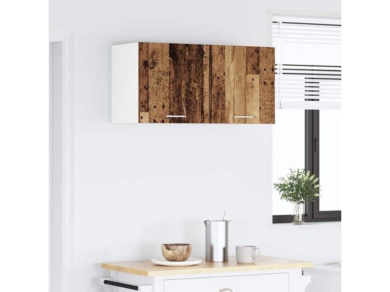  Meuble de rangement cuisine, armoire suspendue bois ancien 80x31x40cm bois d'ingénierie  - Conforama D