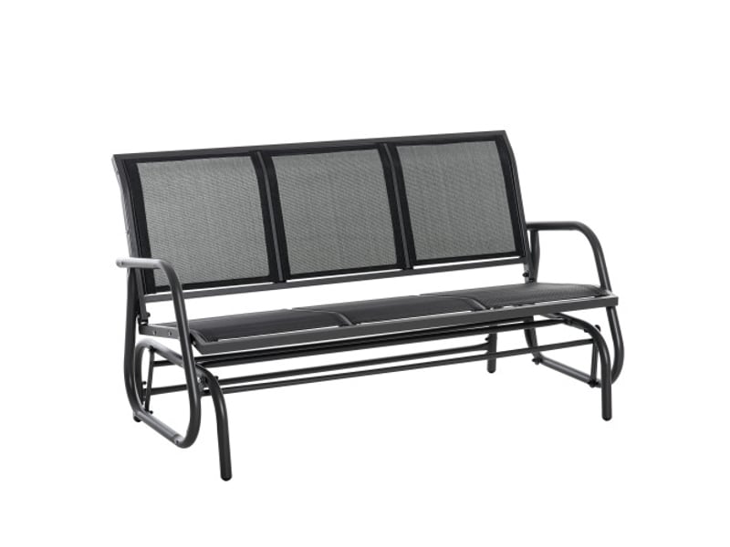  Balancelle jardin 3 places en métal, 300 kg, gris foncé, 147x70x85 cm  - Conforama A