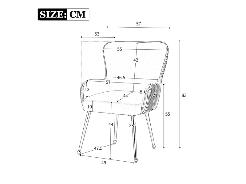  Chaises de salle à manger lot de 4 avec accoudoirs et pieds réglables  - soutien lombaire velours beige  - Conforama D