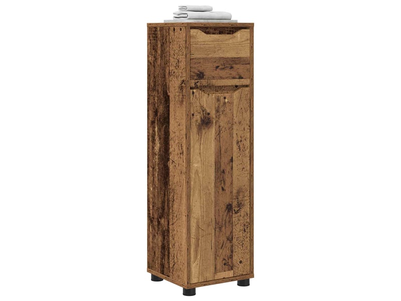  Cabinet de salle de bain, meuble de rangement bois ancien 30.5x30x101 cm  - Conforama C