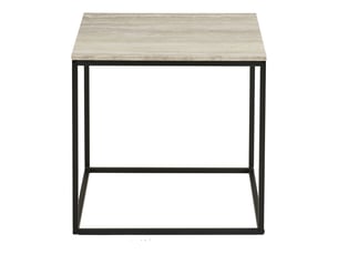 Table d'appoint vita effet travertin avec structure en acier noir 45x45 cm