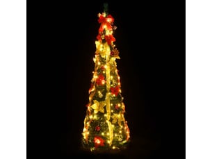 Sapin de noël artificiel, arbre de noël escamotable 50 led vert 120 cm shl3182