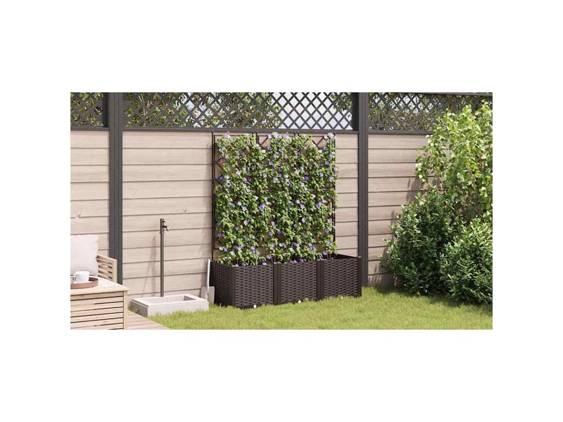  Jardinière - cache-pot de jardin 3 pcs marron 120 x 40 x 143 cm pp  - Conforama D