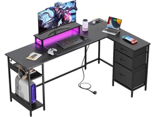 Bureau d'angle WELLTIN coloris noir