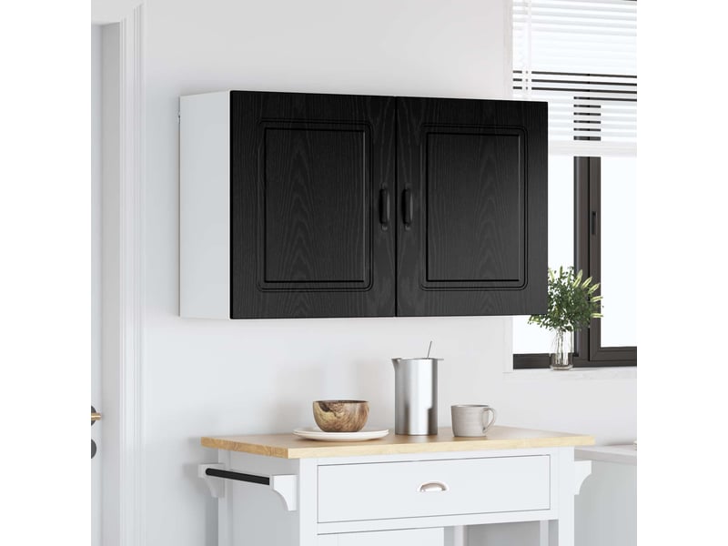 Meuble mural de cuisine | armoire de cuisine 2 pcs chêne noir - Conforama B