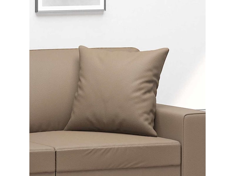  Lot de 2 coussins décoratifs cappuccino 40x40 cm similicuir cf60859  - Conforama E