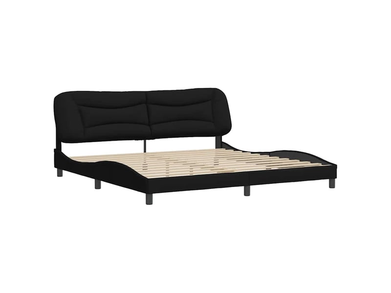  Lit double- lit adulte -  cadre de lit sans matelas hvar noir 200x200 cm tissu  - Conforama B