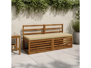Lot de 2 coussins de banc, coussins d'assise vught 100 % polyester beige cf57800