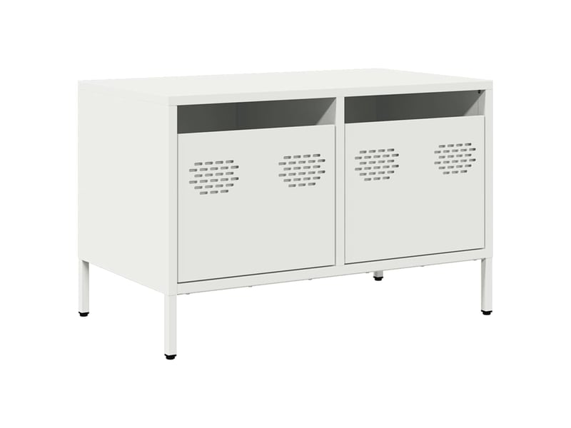  Meuble tv - banc tv - meuble de rangement blanc 68x39x43,5 cm acier laminé à froid  - Conforama A