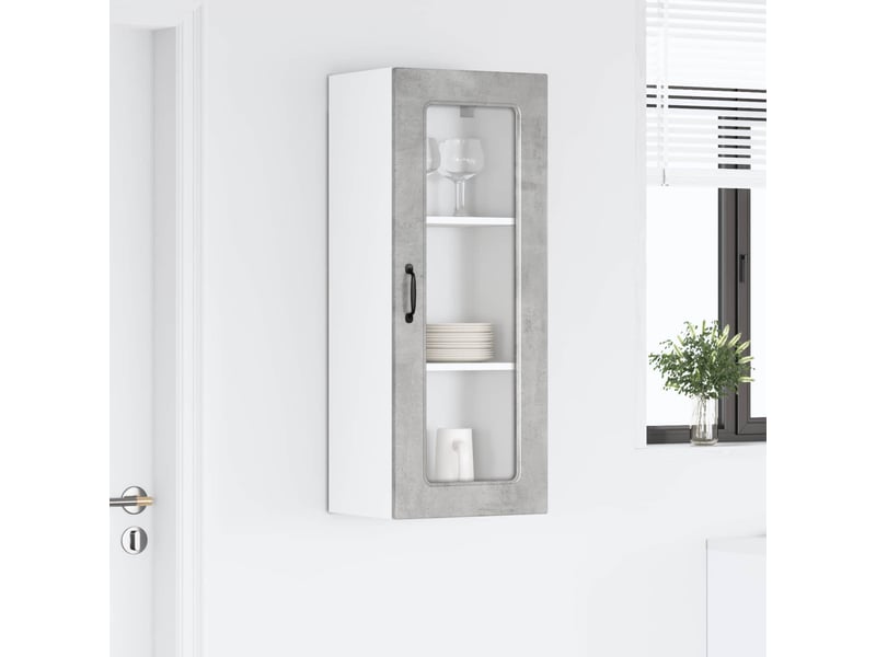  Meuble mural de cuisine | armoire de cuisine gris béton 40x31x100cm shl8967  - Conforama B