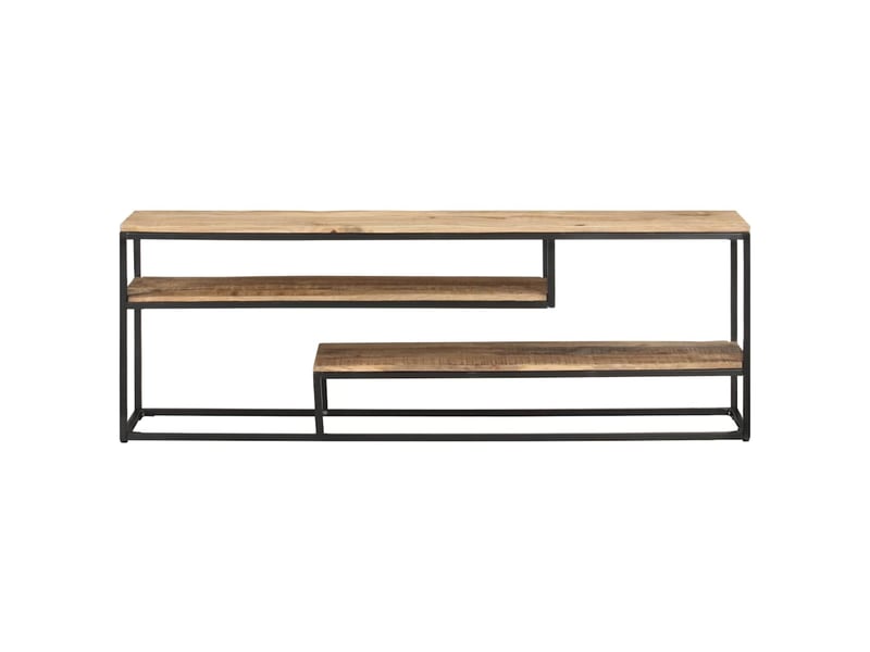  Meuble tv - banc tv - meuble de rangement 130x30x45 cm bois de manguier brut  - Conforama A