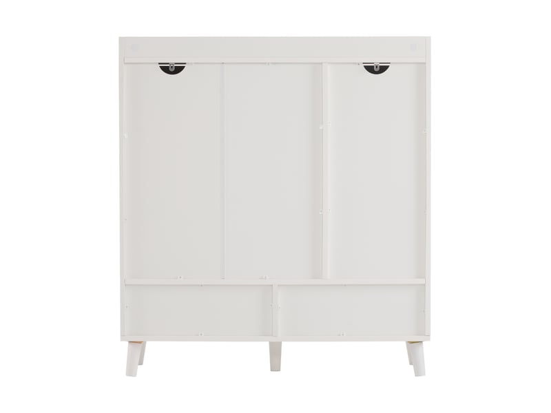 Meuble à chaussures avec étagères réglables, tiroirs et niches ouvertes, blanc, 90 × 35 × 99 cm - Conforama E