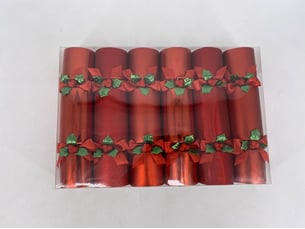Lot de 6 crackers houx rouge