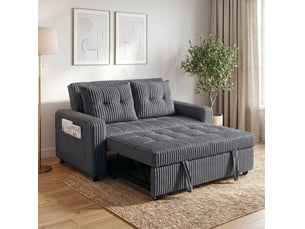 Canapé-lit 2 places 157 x 90 x 91 cm en polyester convertible avec dossier réglable gris foncé chicfurn
