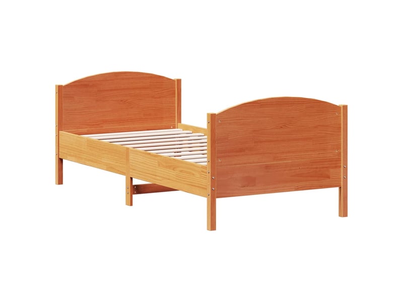  Lit simple- lit adulte -  cadre de lit sans matelas  marron 90x200 cm bois pin massif  - Conforama B