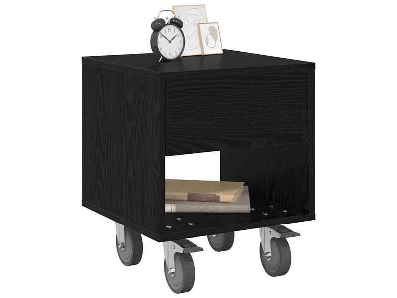  Table de chevet chêne noir 40,5 x 40 x 48 cm bois d'ingénierie  - Conforama C