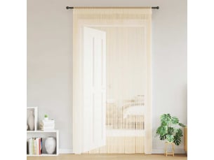 Lot de 2 rideaux en fils, rideau de porte 140 x 250 cm crème cf43844
