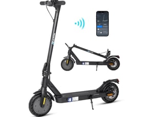 Trottinette électrique pliable 108 x 110 cm noire, alliage d'aluminium, batterie 375 wh, application mobile