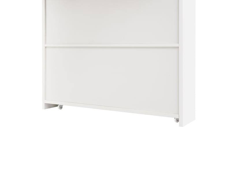  Desserte de cuisine extensible avec 2 tiroirs, led et rangement 55-194×80×95,5 cm en mdf blanc  - Conforama D