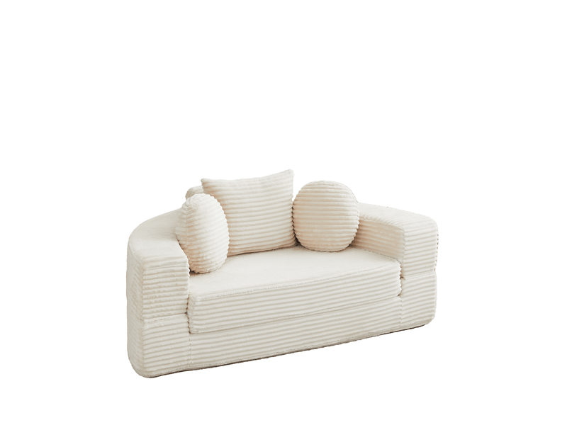  Canapé convertible 4-en-1, canapé 1 place en velours côtelé beige  - Conforama D