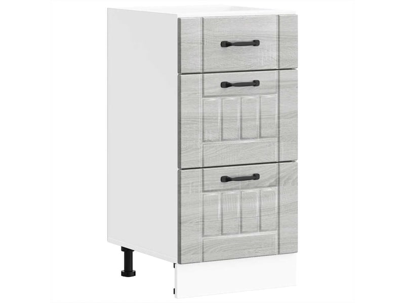 Meuble de rangement, armoire de cuisine lucca sonoma gris bois ingénierie shl1358 - Conforama A