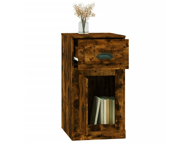  Armoire latérale, meuble de rangement avec tiroir chêne fumé 40x50x75 cm  - Conforama E