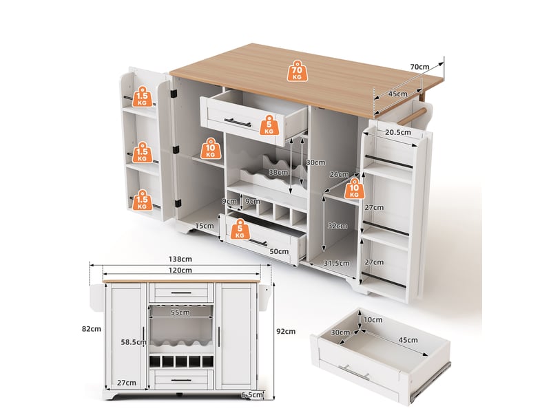  Desserte 2 portes 2 tiroirs coloris blanc mdf desserte blanc - Conforama C
