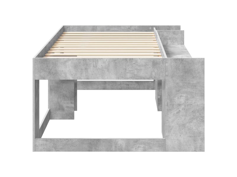  Cadre de lit pour enfants - lit jeune avec rangement gris béton 80 x 200 cm  - Conforama D