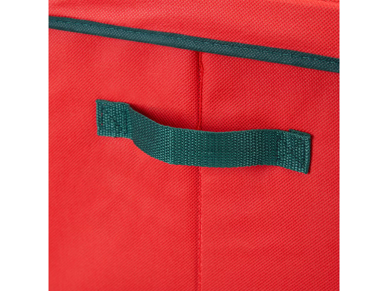  Boîte de rangement spacieuse pour boules de noël 30 x 30 x 60 cm avec séparateurs ajustables en tissu rouge 13_0016201  - Conforama B