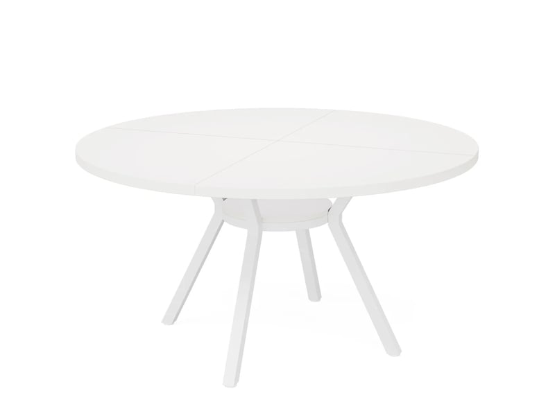  Table à manger ronde en bois et métal blanc ø120x75 cm  - Conforama A