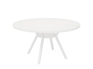 Table à manger ronde en bois et métal blanc ø120x75 cm
