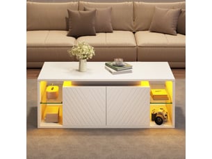 Table basse rectangulaire coloris blanc <strong></strong> <strong></strong> - 50 cmx100 cm
