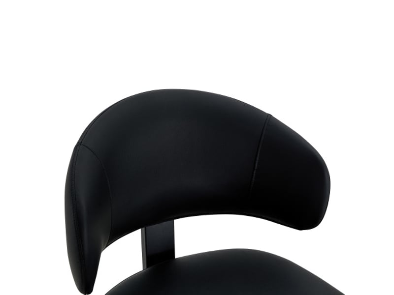  Lot de 2 chaises modernes pour salle à manger – dossier incurvé, assise pu, piètement métal à 4 pieds, pivotantes  - Conforama D
