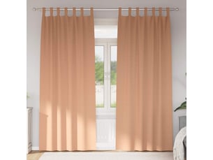 Lot de 2 rideaux occultants, rideaux black-out avec anneaux marron clair 245 x 140 cm cf44691