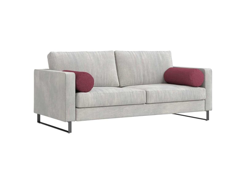  Lot de 2 coussins d'accent, coussins décoratifs, coussins lombaires tissu bordeaux ø 25 x 70 cm cf56688  - Conforama C
