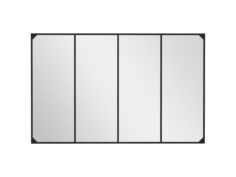  Miroir mural verrière rectangulaire style industriel, en métal noir 109 x 69 cm, horizontal ou vertical avec 4 crochets  - Conforama B