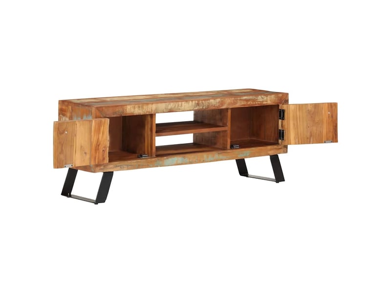  Meuble tv - banc tv - meuble de rangement 112x30x45 cm bois massif de récupération  - Conforama C