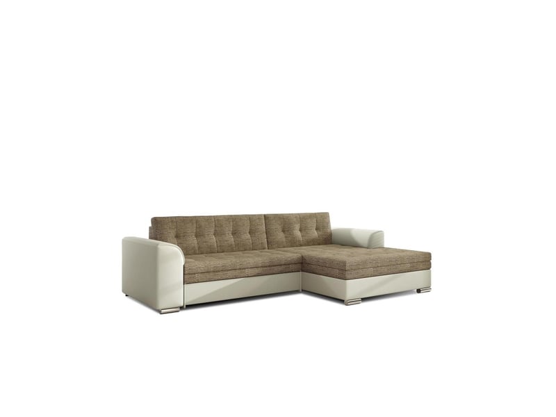  Canapé d'angle convertible conforto 4 places beige et crème – angle droit  - Conforama A