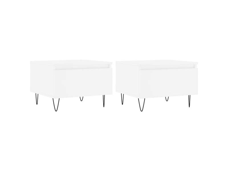  Tables basses 2 pcs | table de salon blanc 50x46x35 cm bois d'ingénierie  - Conforama A