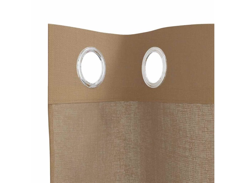  Lot de 2 rideaux en voile, voilages avec œillets marron clair cf44382  - Conforama E