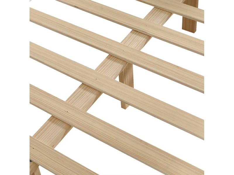  Lit fonctionnel 120 x 200 cm blanc en bois, bureau intégré, rangement latéral et étagère en pied  - Conforama E