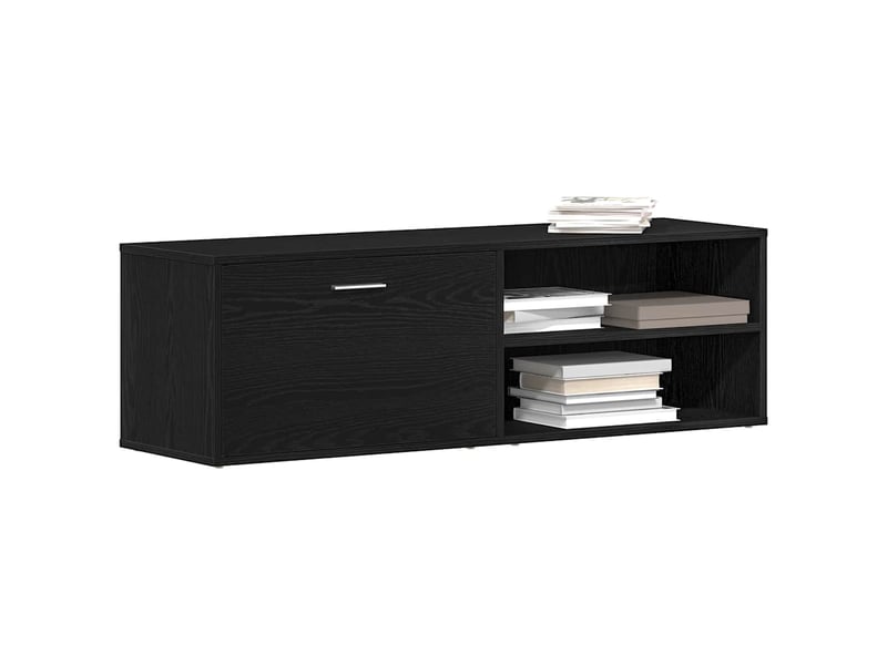  Meuble tv - banc tv - meuble de rangement en chêne noir 120x34x37 cm bois d'ingénierie  - Conforama D